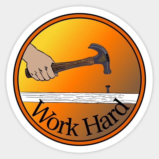 Work Hard Sticker by Sweetblod